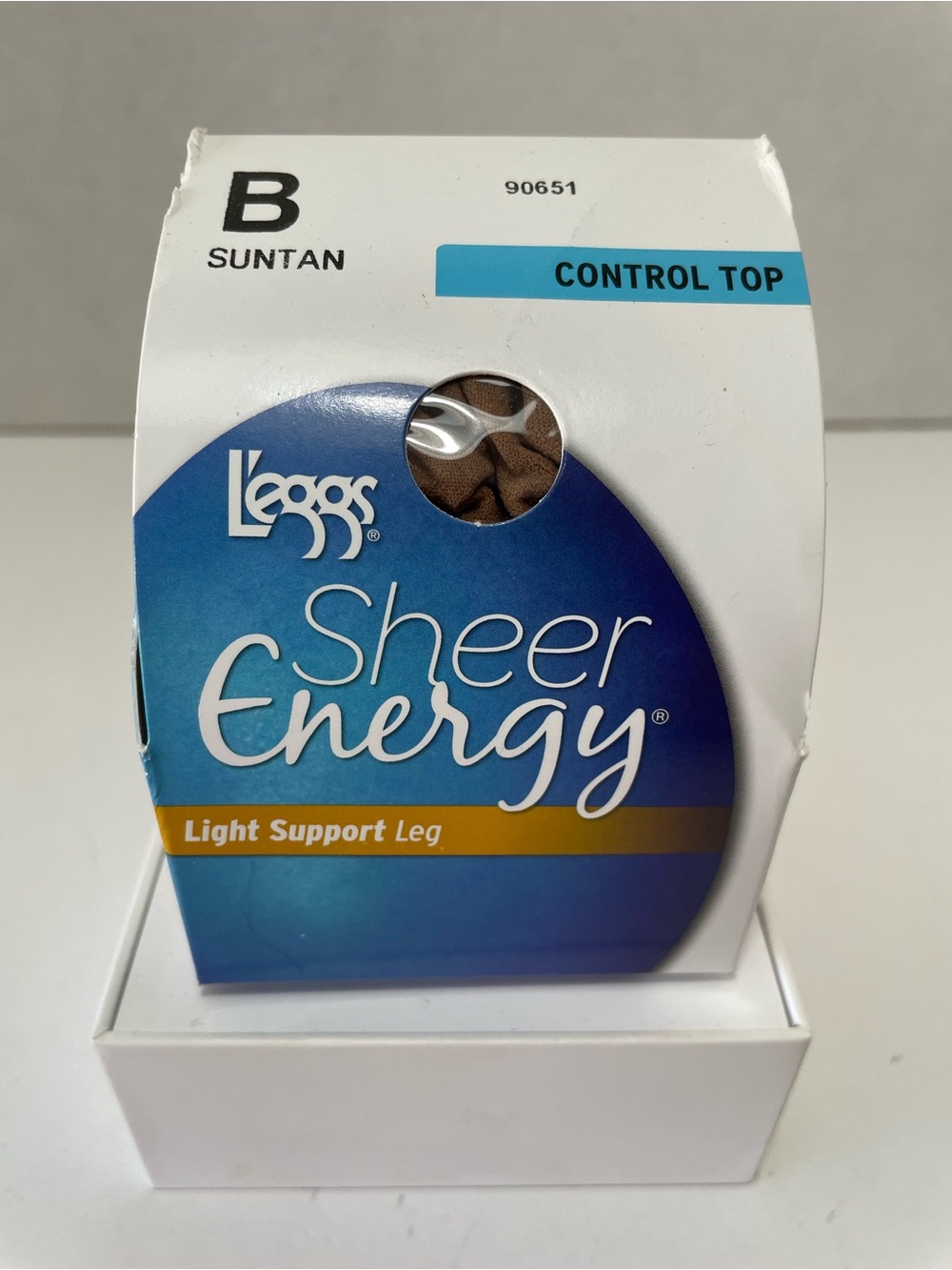 Leggs Sheer Energy Control Top Hosiery- Suntan. Size B, NIP